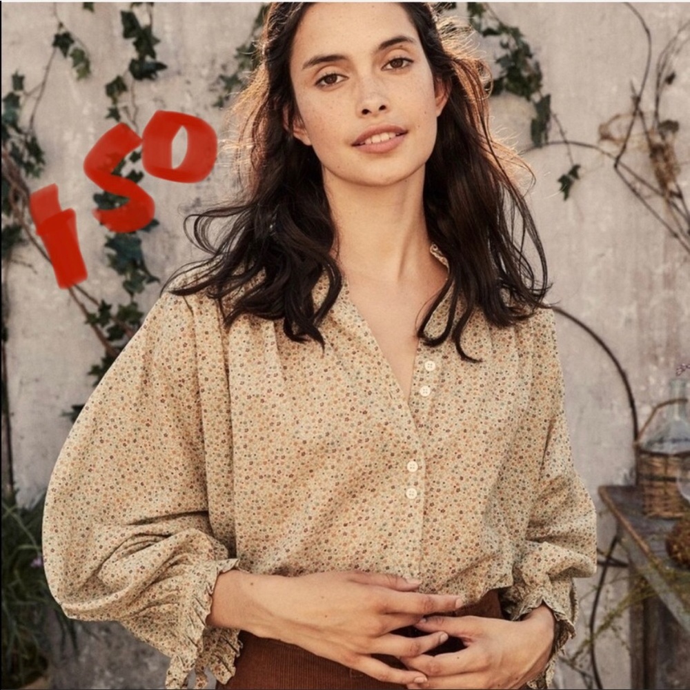 ✨FOUND✨DOEN ROSE top in MUSTARD CALIFORNIA WILDFLOWER XS OR XXS